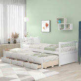 Bellemave® Wood Daybed with Trundle and Drawers - Bellemave
